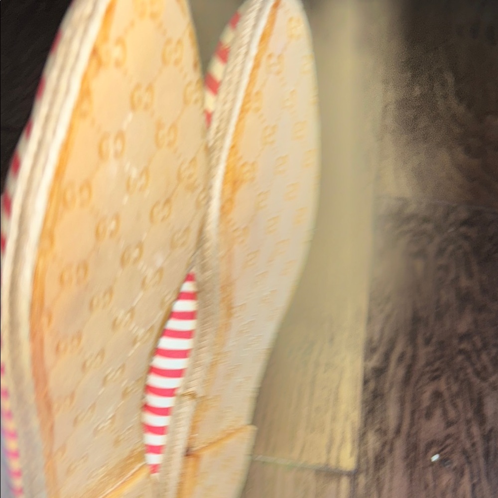 Vintage Gucci Red and White Striped Women's Flats Sz 40 - Picture 8 of 12